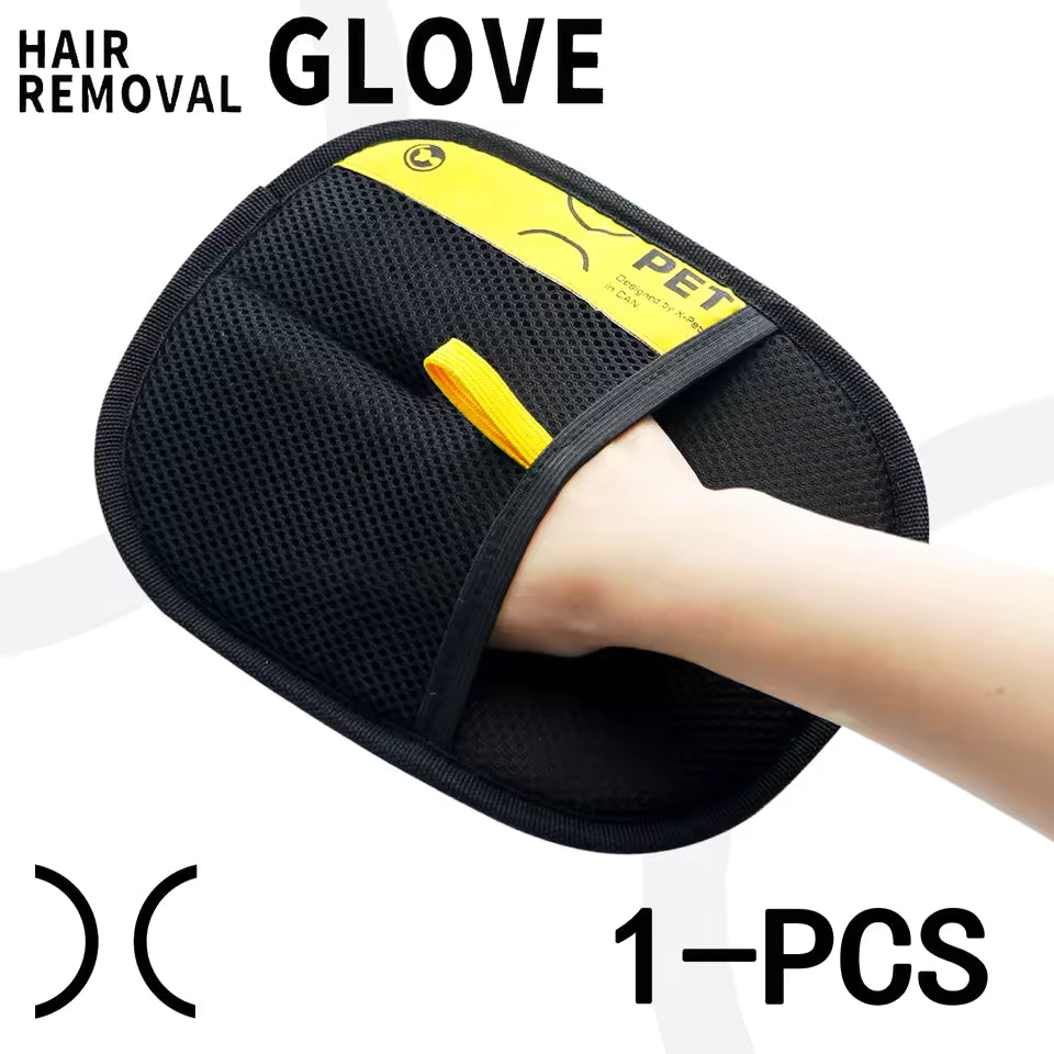 Pet Hair Remover Gloves Electrostatic for Cats Dogs, Reusable Washable Grooming Glove with 2-in-1 Lint Roller Brush - Safe Non-T