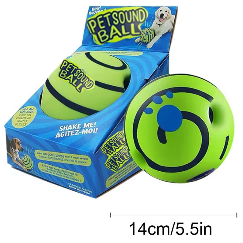 Wobble Wag Giggle Ball for Dogs - 10cm Spiky Chew Toy with Giggle Sound, Interactive Squeaky Teeth Cleaning Ball for Small Dogs