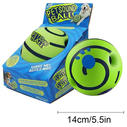 Wobble Wag Giggle Ball for Dogs - 10cm Spiky Chew Toy with Giggle Sound, Interactive Squeaky Teeth Cleaning Ball for Small Dogs