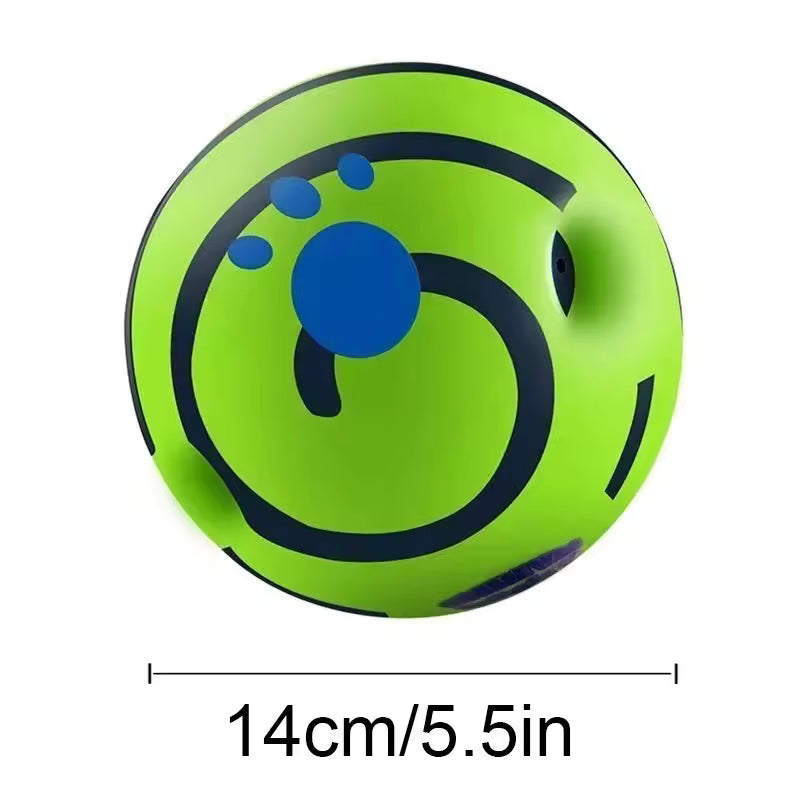 Wobble Wag Giggle Ball for Dogs - 10cm Spiky Chew Toy with Giggle Sound, Interactive Squeaky Teeth Cleaning Ball for Small Dogs