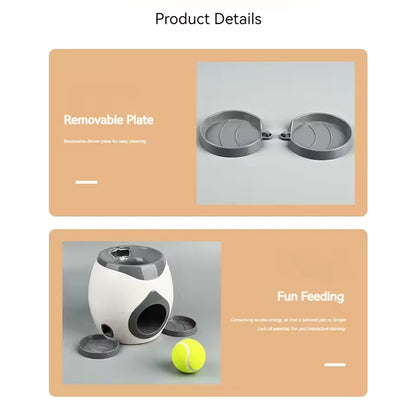 Interactive Dog Ball Launcher with Food Reward – Automatic Tennis Ball Thrower Machine for Small Medium Dogs