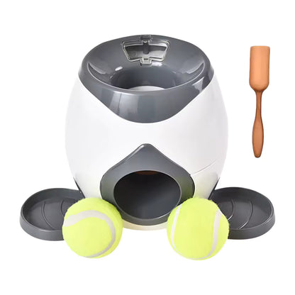 Interactive Dog Ball Launcher with Food Reward – Automatic Tennis Ball Thrower Machine for Small Medium Dogs