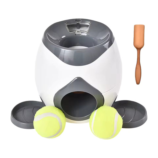 Interactive Dog Ball Launcher with Food Reward – Automatic Tennis Ball Thrower Machine for Small Medium Dogs