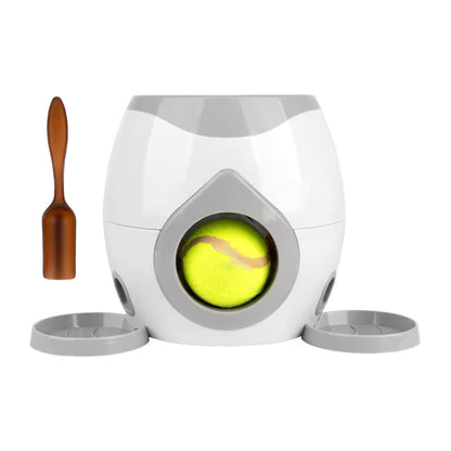 Interactive Dog Ball Launcher with Food Reward – Automatic Tennis Ball Thrower Machine for Small Medium Dogs