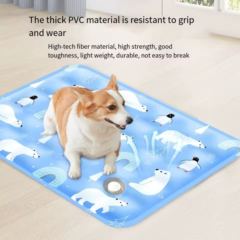 Floor Mat Cool Pet Cooling Mat Ice Gel Self Added Water Dog Cold Bed Mat Portable Durable Pet Ice Cushion For Small Big Dogs