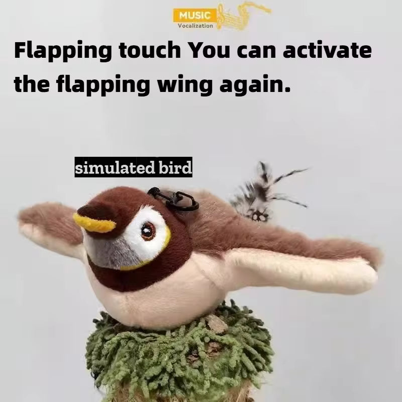 2025 New Electric Bird Cat Toy, Touch-Activated Interactive Chirping & Flapping Wings, Hanging Kitten Play Toy for Indoor Cats
