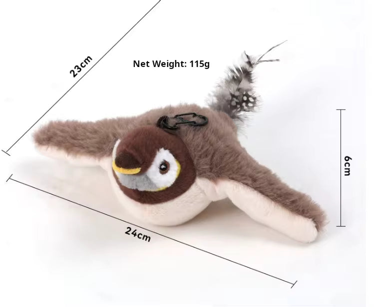 2025 New Electric Bird Cat Toy, Touch-Activated Interactive Chirping & Flapping Wings, Hanging Kitten Play Toy for Indoor Cats