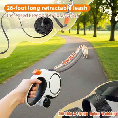 Dog Leash Retractable Roulette Collar for Small Big Dogs Accessories Adjustable Walking Hiking French Bulldog Rop