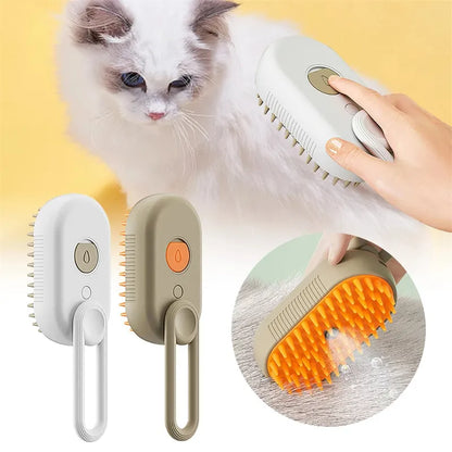 Ultimate Pet Spa & Grooming Kit: Electric Steaming Brush & Silicone Deshedding Glove Bundle for Dogs & Cats