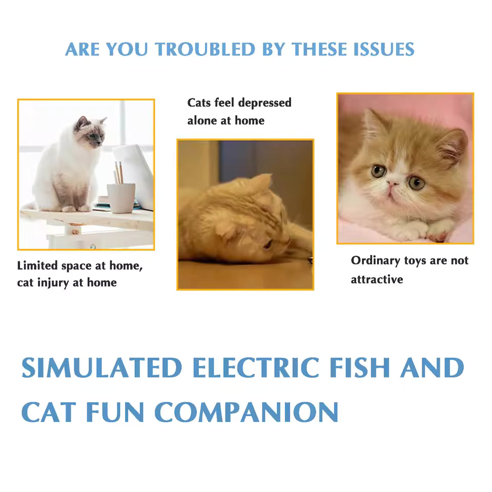 New Portable Electric Moving Cat Fish Toy Interactive Flopping Self-Moving Fish Toy USB Charging for Cats/Puppy/Small Dogs