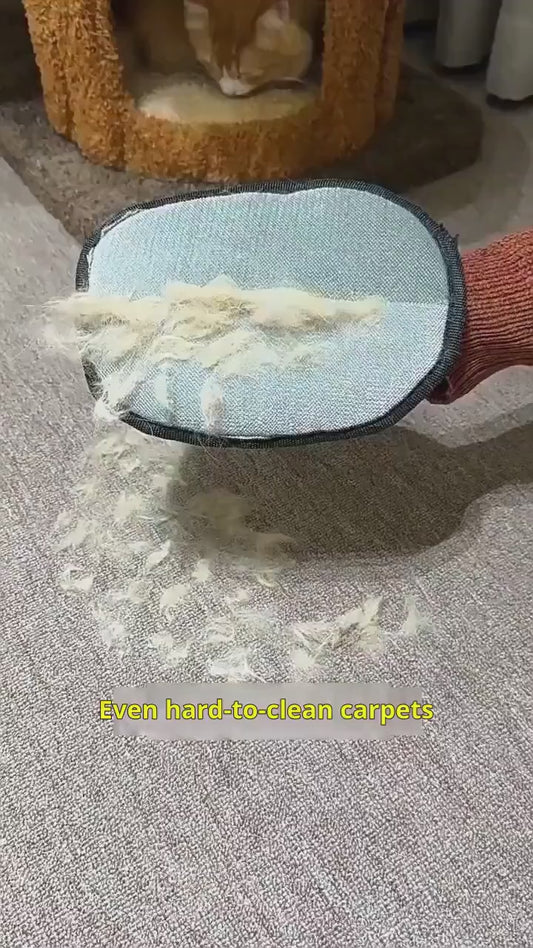 Pet Hair Remover Gloves Electrostatic for Cats Dogs, Reusable Washable Grooming Glove with 2-in-1 Lint Roller Brush - Safe Non-T