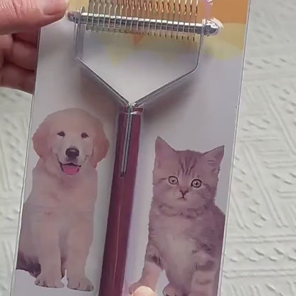 New Dog Cat Comb Removers Knot Cutter Hair Grooming Groomer Brush with Wooden Handle Pet Trimmer Knife