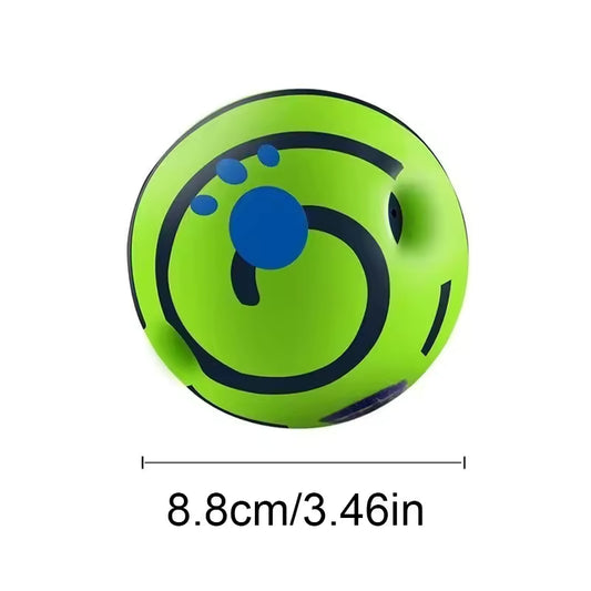 Wobble Wag Giggle Ball for Dogs - 10cm Spiky Chew Toy with Giggle Sound, Interactive Squeaky Teeth Cleaning Ball for Small Dogs
