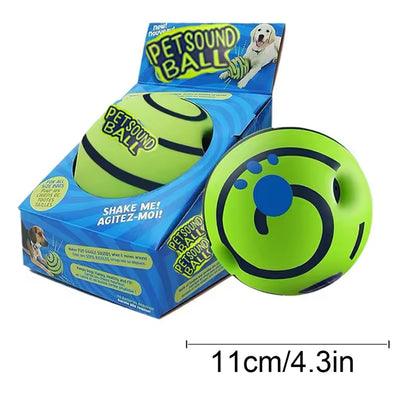 Wobble Wag Giggle Ball for Dogs - 10cm Spiky Chew Toy with Giggle Sound, Interactive Squeaky Teeth Cleaning Ball for Small Dogs